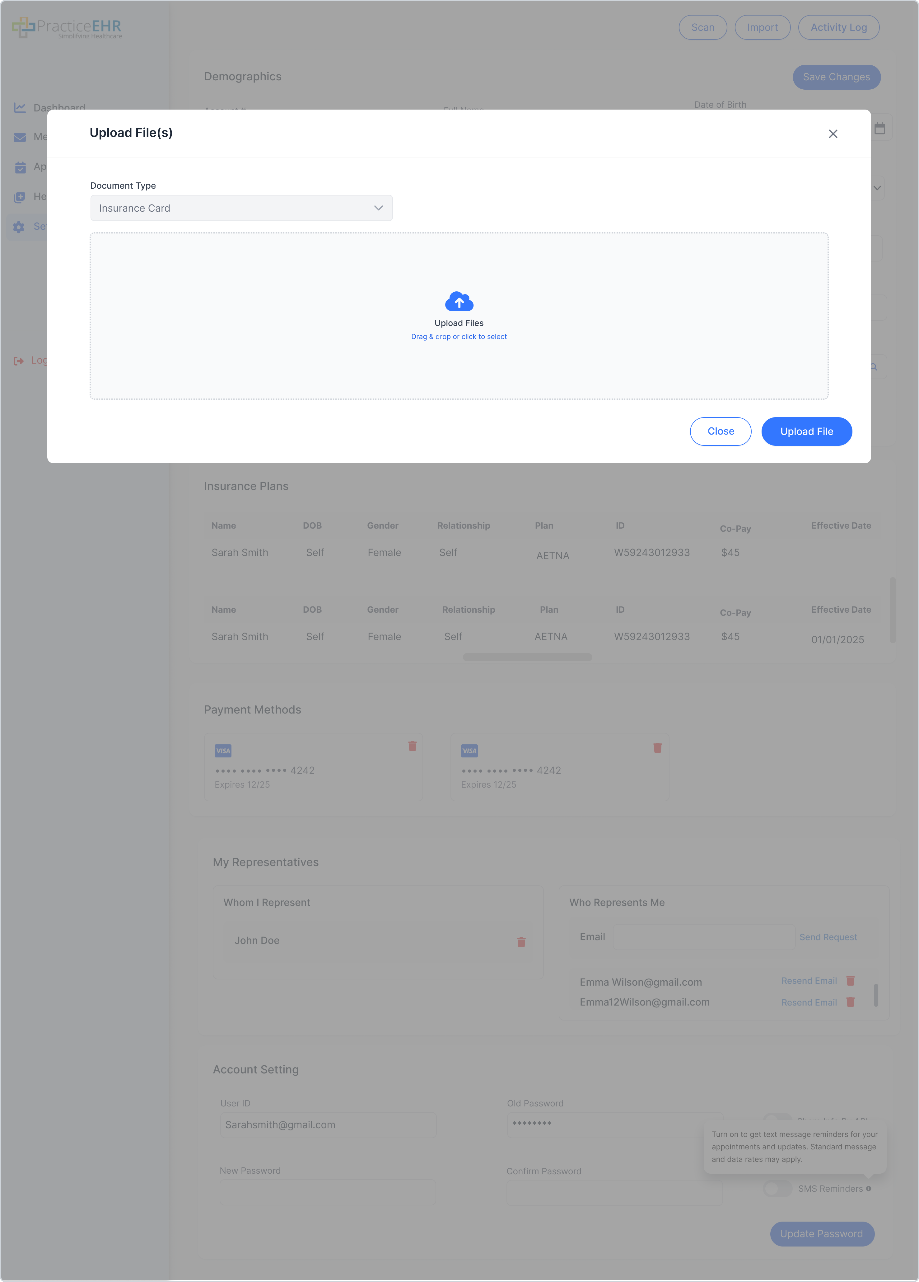 Upload File(s) Modal